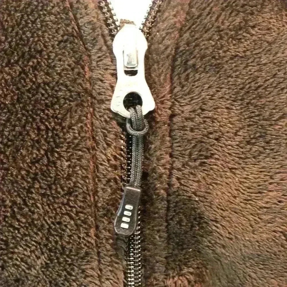 Lands End Womens Small 6/8 Brown Fleece Full Zip Jacket Pockets L/S - Picture 3 of 8